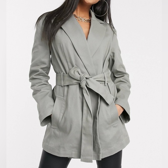 Jackets & Blazers - Belted Jacket in Sage